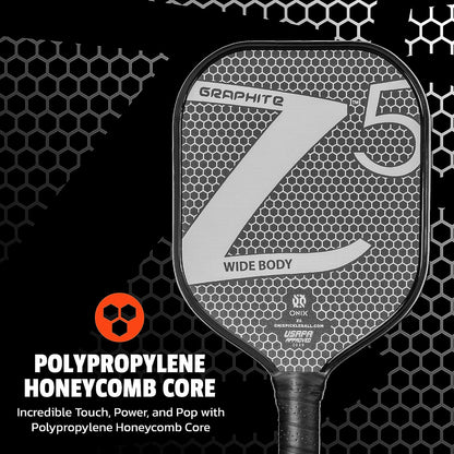 Graphite MOD Z5 Carbon Fiber Pickleball Paddle - Wide-Body Design, Honeycomb Core, Graphite Face, and Cushioned Grip