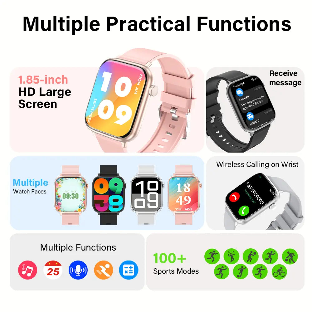 Smart Watch for Men-1.83" HD Touch Screen Smartwatch,Bluetooth Call,Ip68 Waterproof Smart Watches for Android & Iphone,Remote Capture,Smartwatch,Gift
