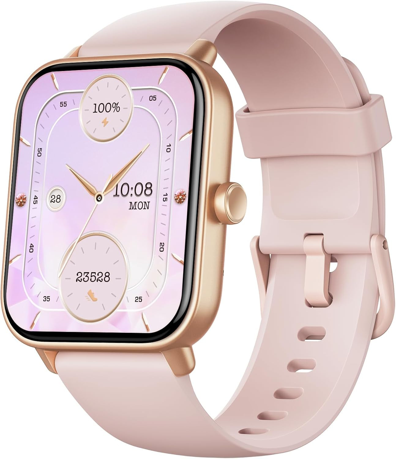 Women's Smart Watch with 1.8" Touchscreen, Fitness Tracker, Bluetooth Calling, Alexa Integration, SpO2 and Heart Rate Monitoring, Sleep Tracking, Calorie and Step Counter, Waterproof Activity Tracker for Android and iPhone