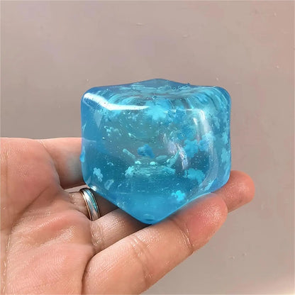 3Pcs Squishy Ice Cube Stress Balls - Snowflakes Design for Ultimate Stress Relief and Fidgeting Fun