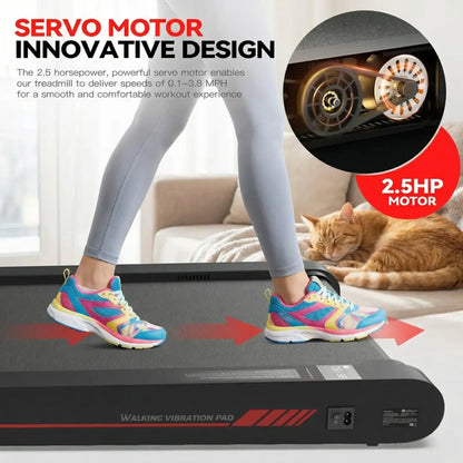 Walking Vibration Pad P1,Vibrating Plate, Remote Control & APP, Lightweight under Desk Treadmills for Home & Office,Servo Motor Technology, 3 in 1 Portable Walking Pad Treadmill, 22 Lbs Fitness Equipment #Summervibes