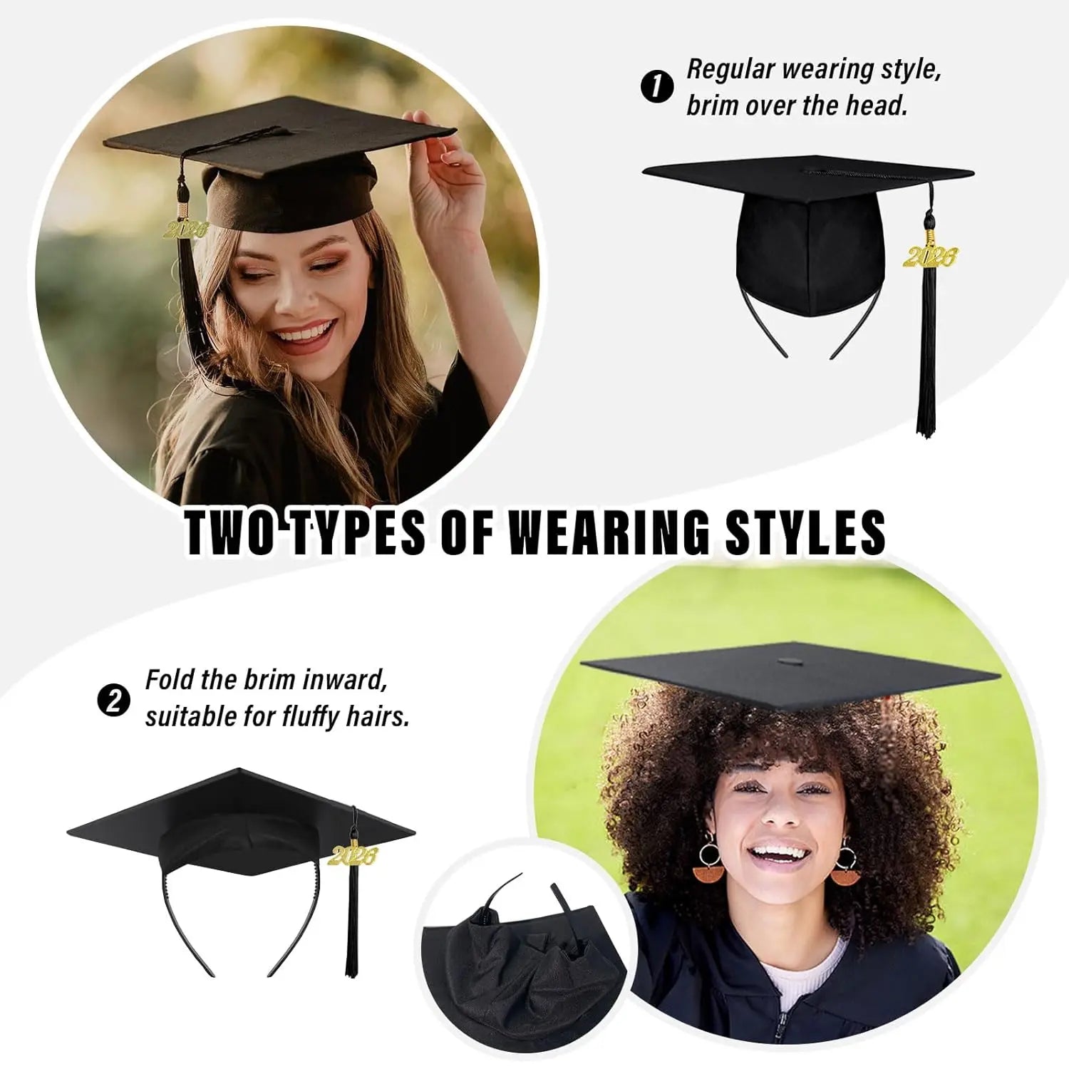 Graduation Cap Headband - Durable Anti-Fall Hair Accessory for Secure Cap Fit on Graduation Day