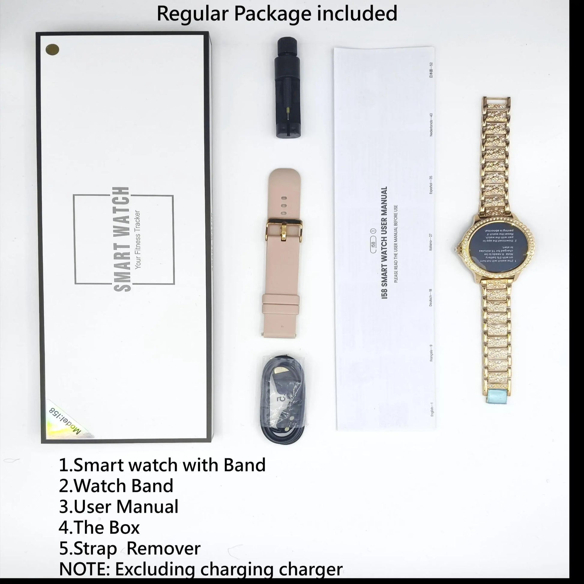 Women's Fashion Smart Watch with 1.32-Inch HD Display, Dual Straps, Waterproof Fitness Tracker, Compatible with Android and iOS