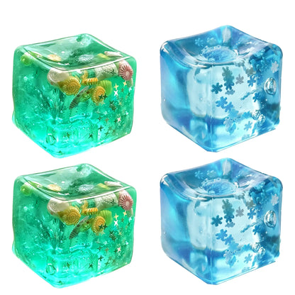 3Pcs Squishy Ice Cube Stress Balls - Snowflakes Design for Ultimate Stress Relief and Fidgeting Fun
