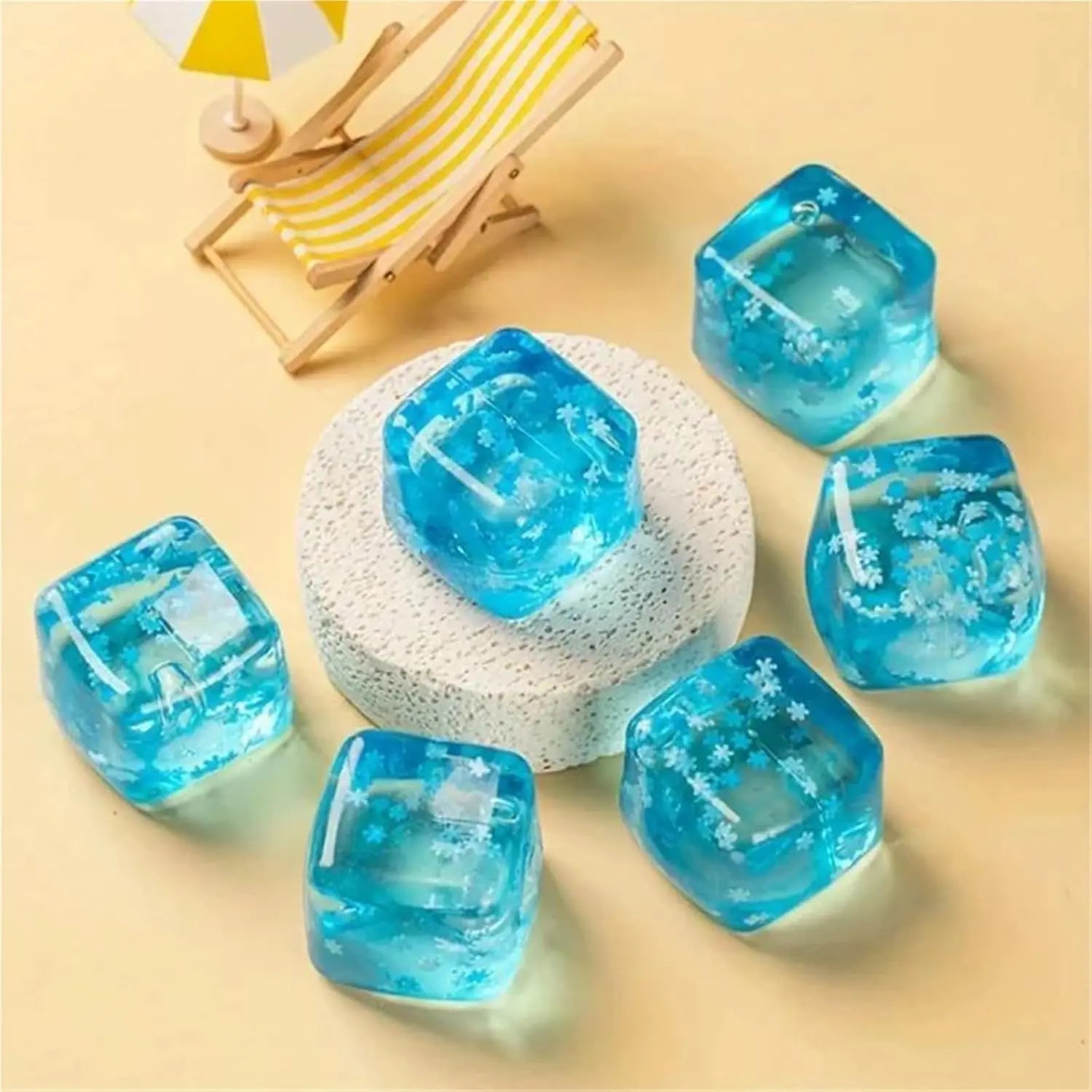 3Pcs Squishy Ice Cube Stress Balls - Snowflakes Design for Ultimate Stress Relief and Fidgeting Fun