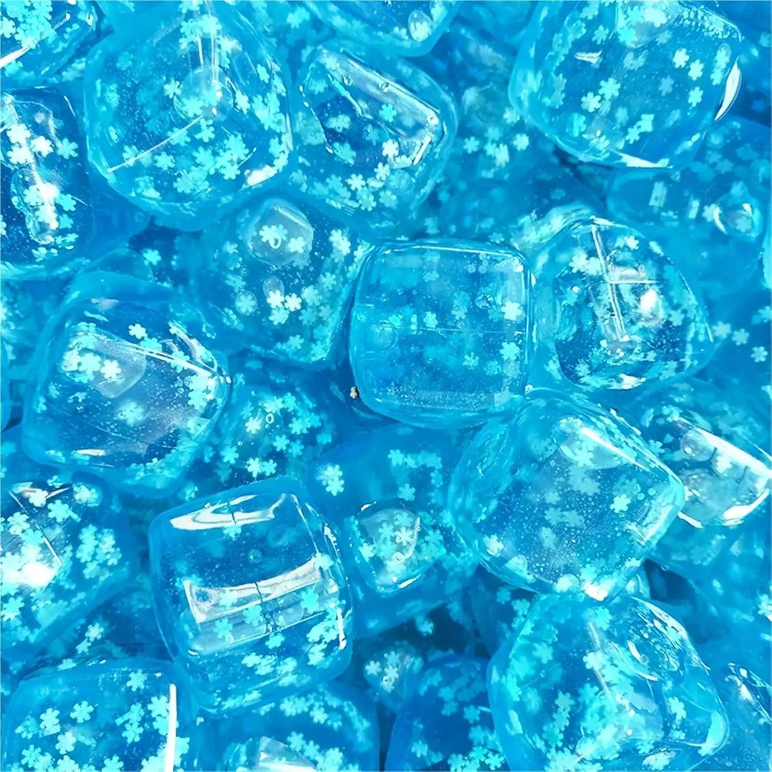 3Pcs Squishy Ice Cube Stress Balls - Snowflakes Design for Ultimate Stress Relief and Fidgeting Fun