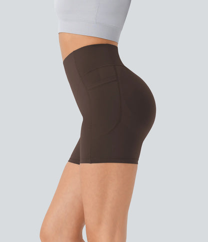 Halara Ultrasculpt High-Waisted Biker Shorts with Scrunch Butt Lifting and Tummy Control, Featuring Side Pockets, Available in 5" and 7" Lengths