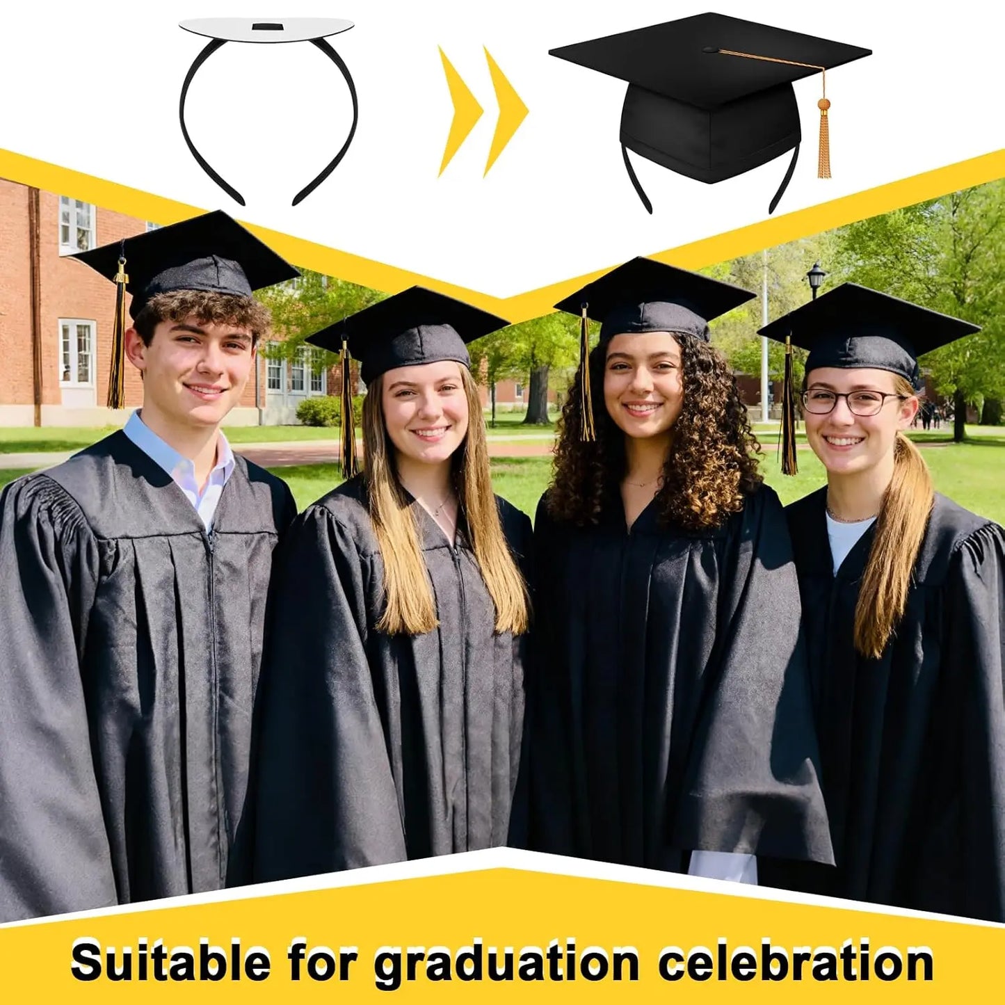 Graduation Cap Headband - Durable Anti-Fall Hair Accessory for Secure Cap Fit on Graduation Day