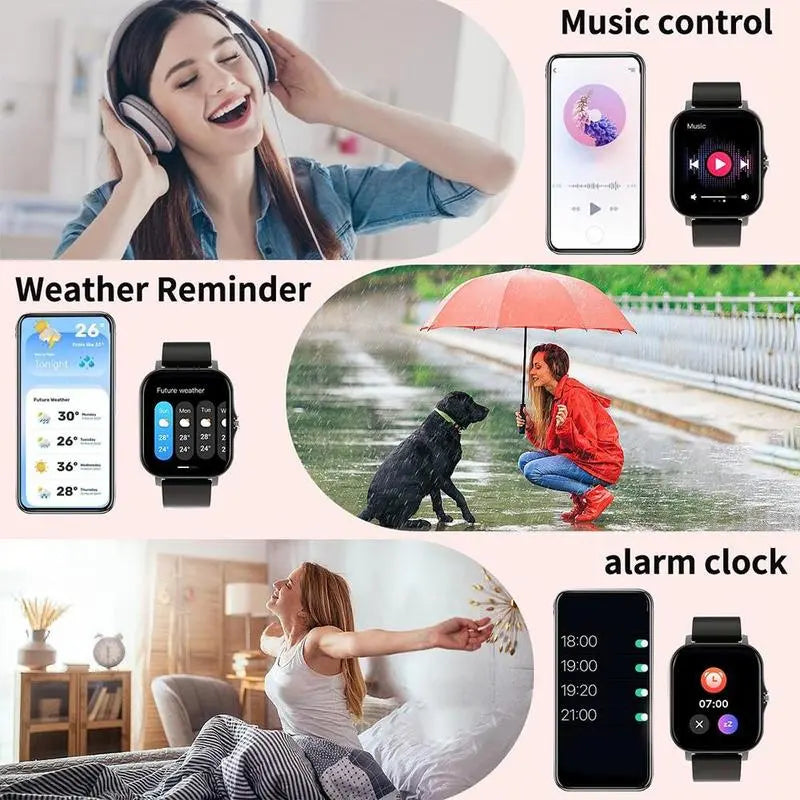 Erun 1.83-Inch HD Smartwatch, Sporty Digital Watch with Bluetooth Calling and Weather App, Compatible with Android and Ios