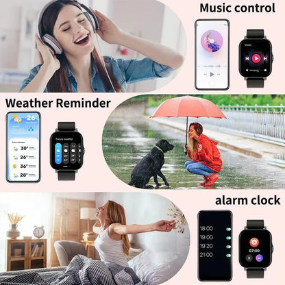 Erun 1.83-Inch HD Smartwatch, Sporty Digital Watch with Bluetooth Calling and Weather App, Compatible with Android and Ios